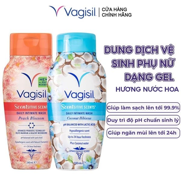  Dung Dịch Vệ Sinh Phụ Nữ Dạng Gel Vagisil Hương Nước Hoa Scentsitive Scents Daily Intimate Wash 240ml 