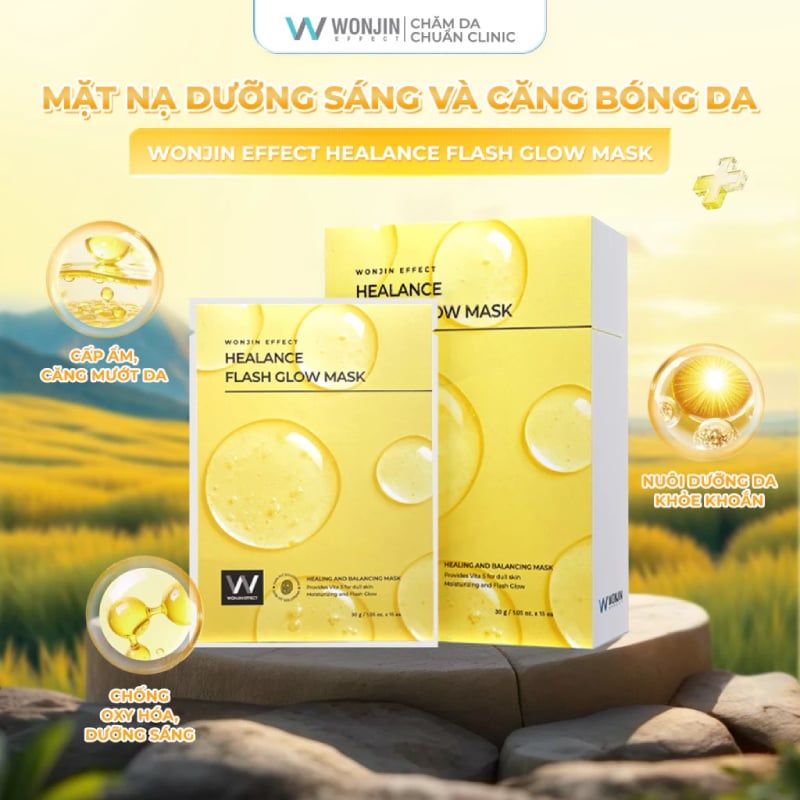 Mặt Nạ Cấp Ẩm, Dưỡng Sáng, Phục Hồi Da Wonjin Effect Healance Flash Glow Mask