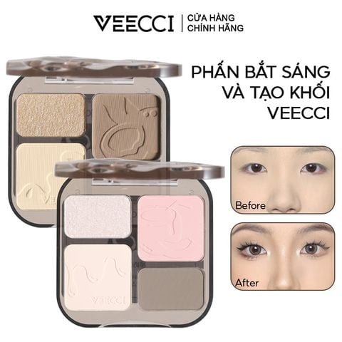 Phấn Bắt Sáng Và Tạo Khối VEECCI Easy Blend Highlight & Contour Palette