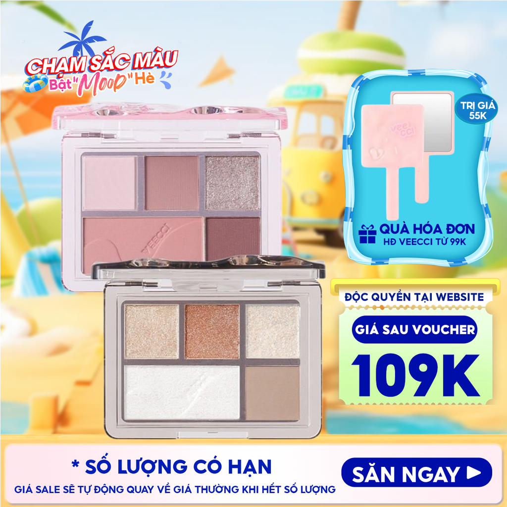 Bảng Phấn Mắt 5 Ô Màu VEECCI Fantasy Dream 5-Color Eyeshadow Palette 5.2g