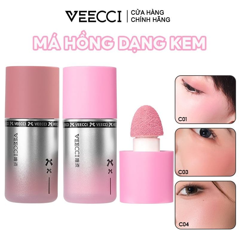 Má Hồng Dạng Kem VEECCI Liquid Like Water Powder Blusher 3.5g