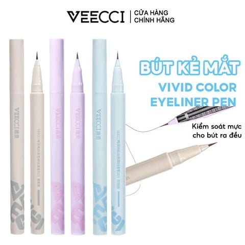 Bút Kẻ Mắt VEECCI Lâu Trôi, Không Thấm Nước Vivid Color Eyeliner Pen 0.6ml