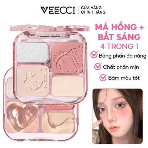 Bảng Phấn Má Hồng & Bắt Sáng 4 Trong 1 VEECCI Easy Blend Face Contouring Palette VE01 8.6g