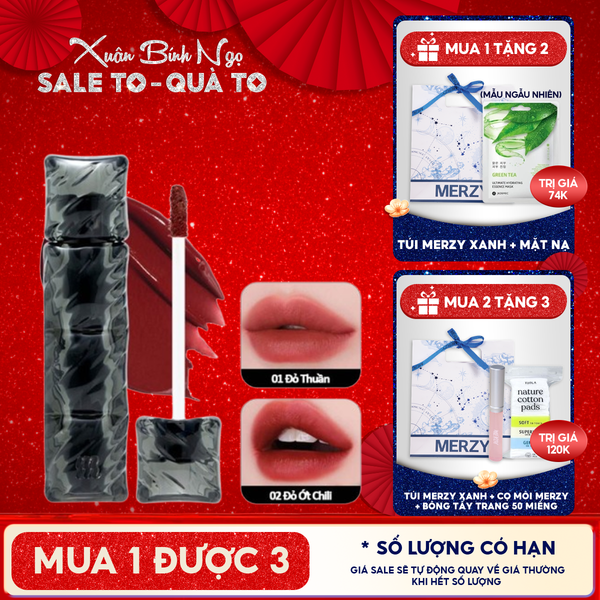  [NEW][V6 PUFFER][SON PHAO] Son Kem Lì Merzy Bền Màu, Lâu Trôi Puffer Velvet Tint 3.7g 