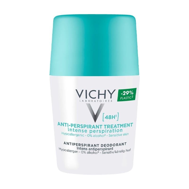 Lăn Khử Mùi Vichy Hỗ Trợ Giảm Mồ Hôi Dưới Cánh Tay, Giữ Khô Thoáng Suốt 48h Cho Da Nhạy Cảm Traitement Anti – Transpirant 48h 50ml (Che tên sản phẩm khi giao hàng)