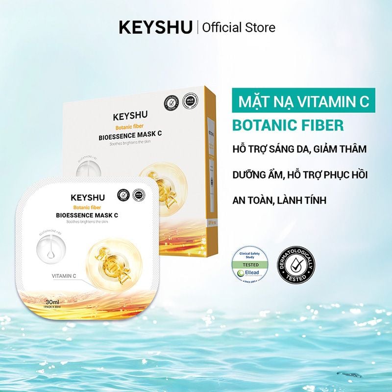 Mặt Nạ Keyshu Dưỡng Ẩm, Làm Mềm Da, Hỗ Trợ Ngừa Lão Hóa Bioessence Mask 30ml