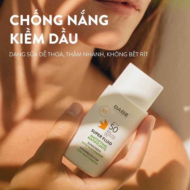 Kem Chống Nắng LABORATORIOS BABÉ Kiểm Soát Dầu Super Fluid Mattifying Sunscreen SPF50 50ml