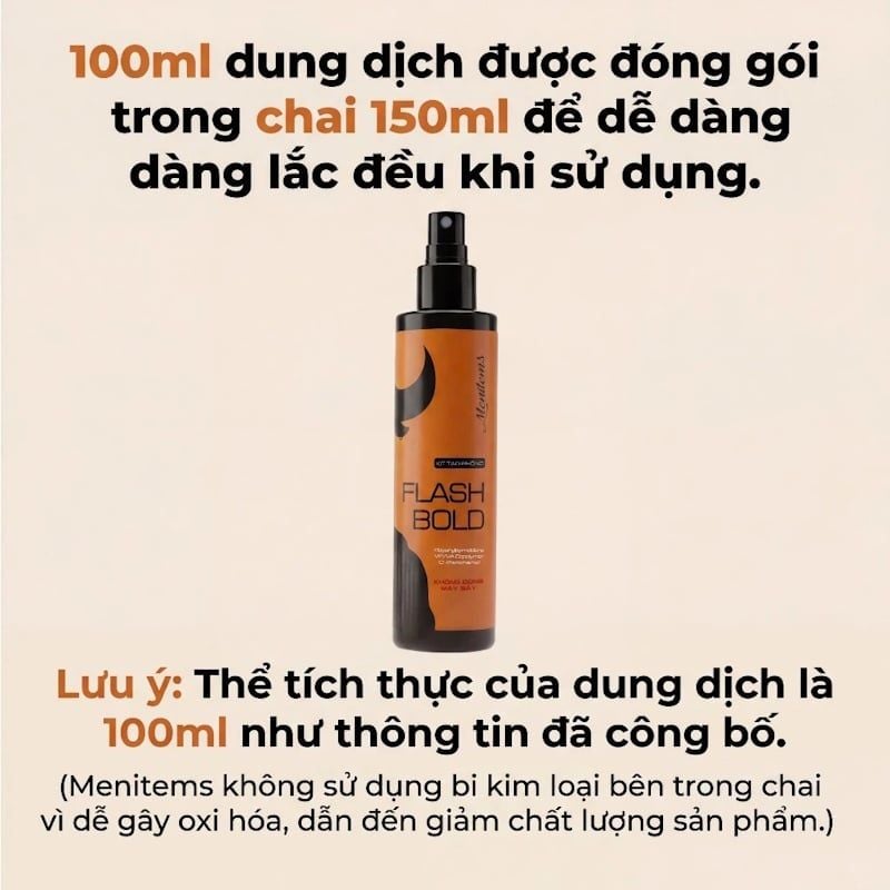 Xịt Phồng Tóc Menitems Tạo Phồng Tự Nhiên, Giữ Nếp, Không Bết Tóc Hair Spray 100ml