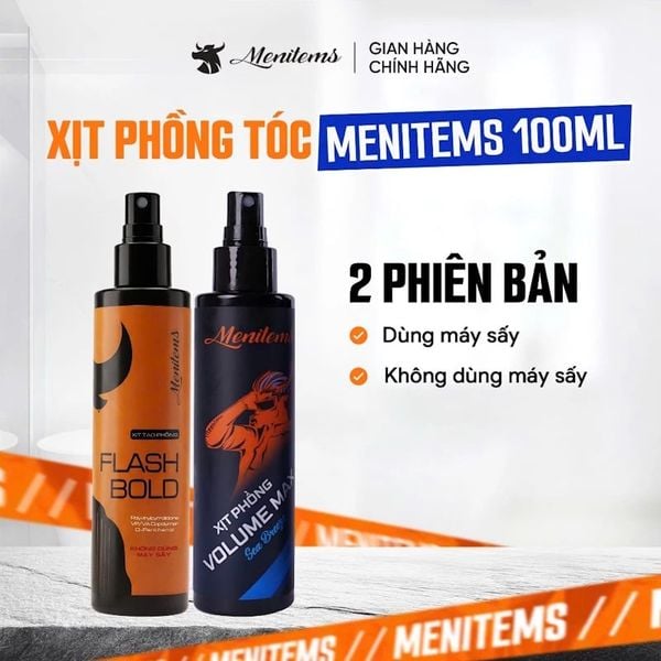  Xịt Phồng Tóc Menitems Tạo Phồng Tự Nhiên, Giữ Nếp, Không Bết Tóc Hair Spray 100ml 
