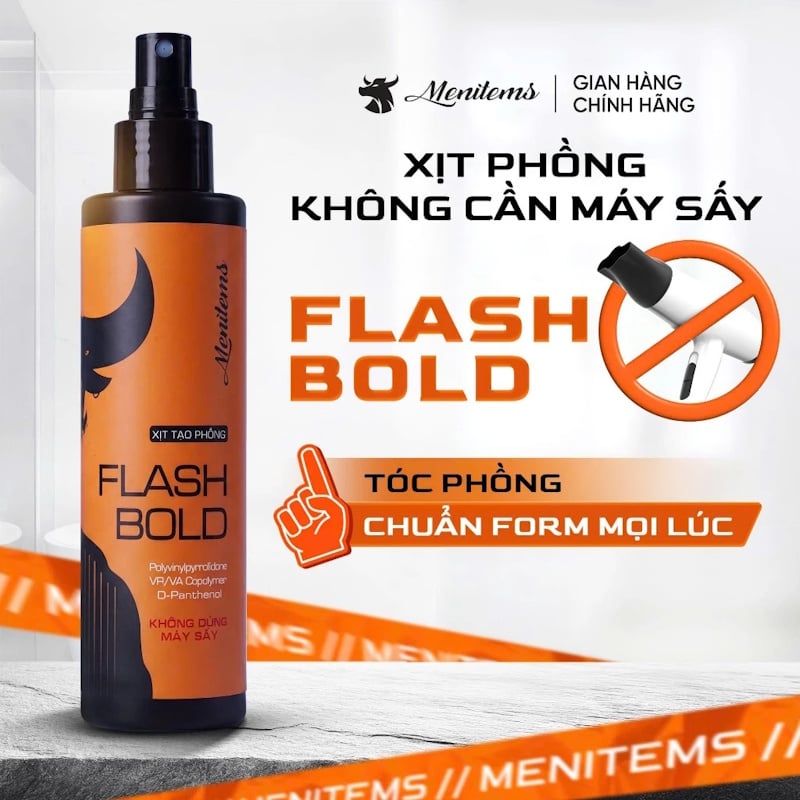Xịt Phồng Tóc Menitems Tạo Phồng Tự Nhiên, Giữ Nếp, Không Bết Tóc Hair Spray 100ml