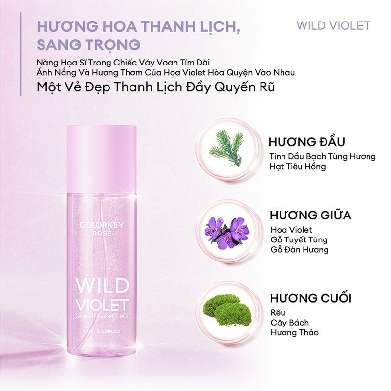 Xịt Thơm Toàn Thân Colorkey Rosé Shimmer Fragrance Mist 100ml