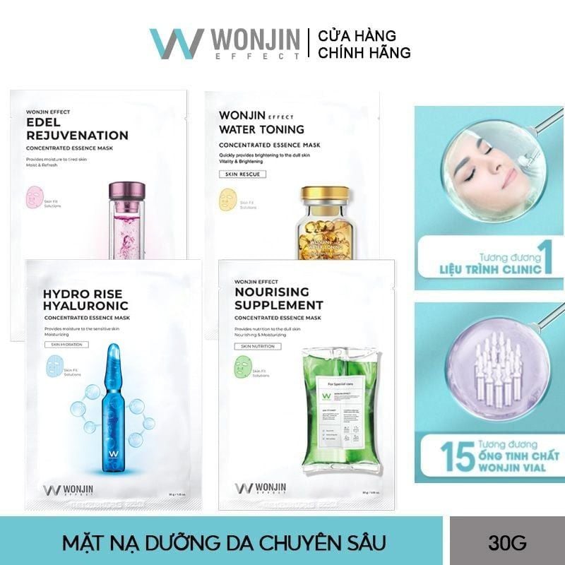 Mặt Nạ Cấp Ẩm, Hỗ Trợ Dưỡng Sáng Wonjin Effect Concentrated Essence Mask