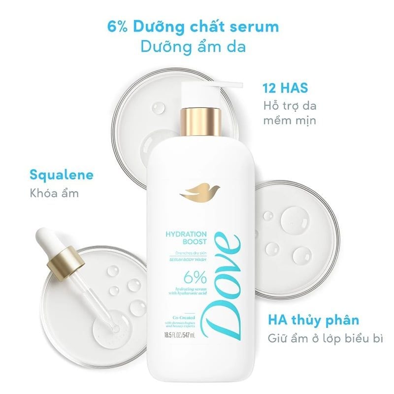 Sữa Tắm Dưỡng Da Chuyên Sâu Dove Serum Body Wash 547ml