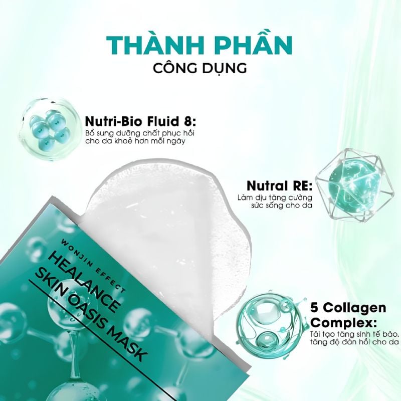Mặt Nạ Cấp Ẩm, Dưỡng Sáng, Phục Hồi Da Wonjin Effect Healance Flash Glow Mask