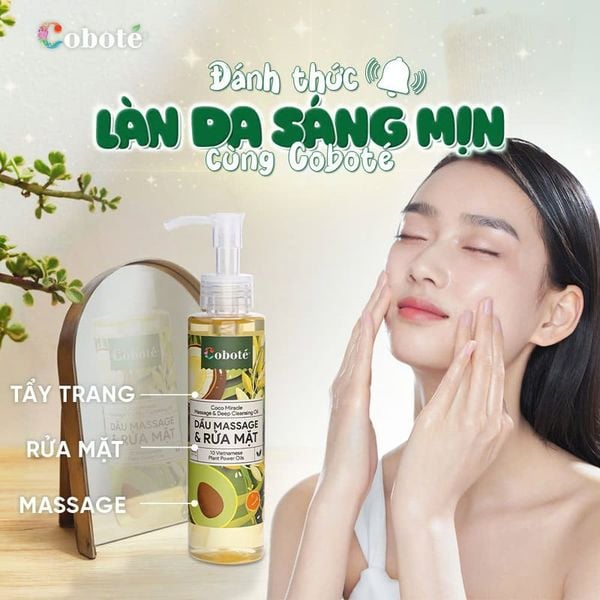  Dầu Massage & Rửa Mặt, Tẩy Trang 3in1 COBOTÉ Coco Miracle massage and Deep Cleansing Oil 150ml 