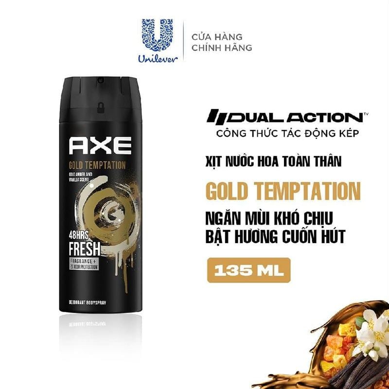 Xịt Khử Mùi Toàn Thân Cho Nam AXE Deodorant Body Spray 135ml