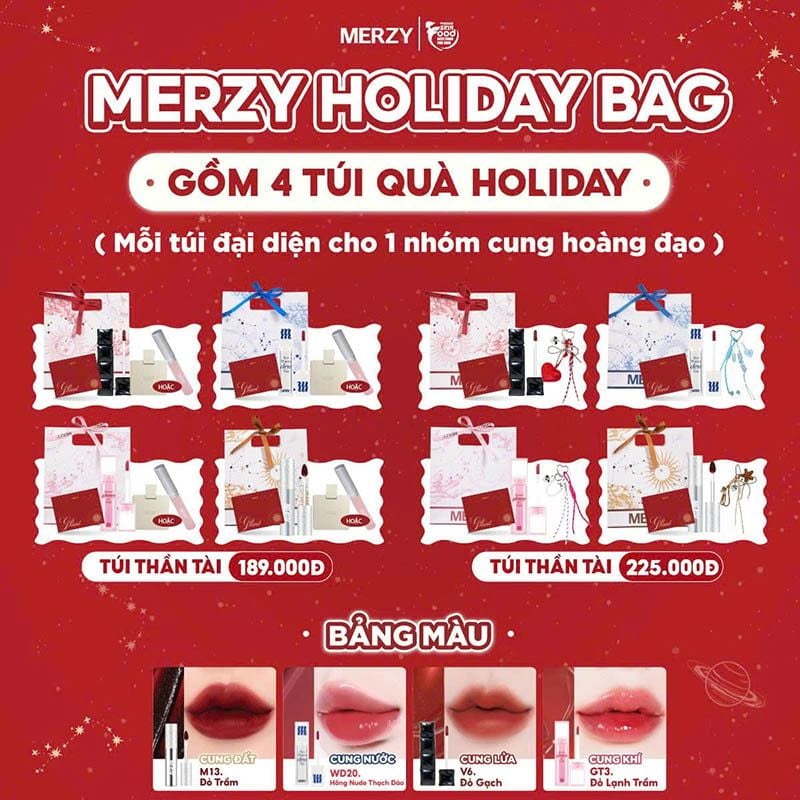 Túi Quà Thần Tài Và Hộp Quà Điều Ước Merzy Holiday’25 Bundle