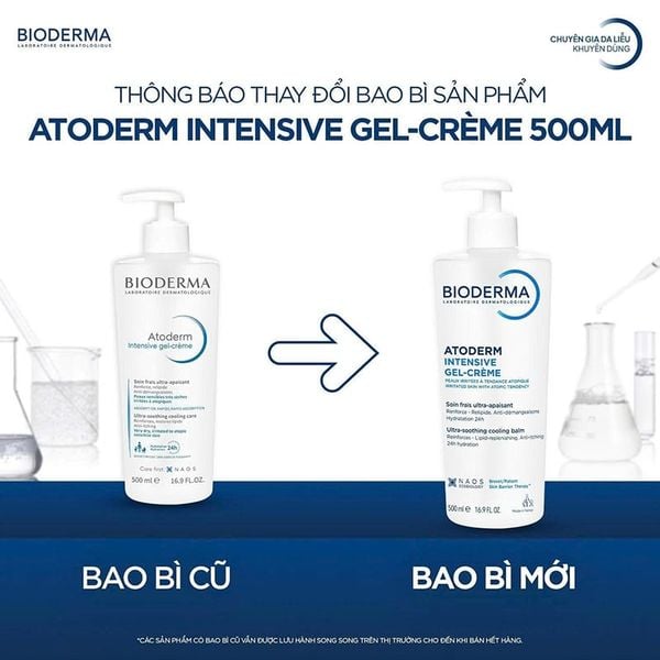  Kem Dưỡng Ẩm Bioderma Làm Dịu Dạng Gel Cho Da Rất Khô Atoderm Intensive Gel-Creme 500ml 