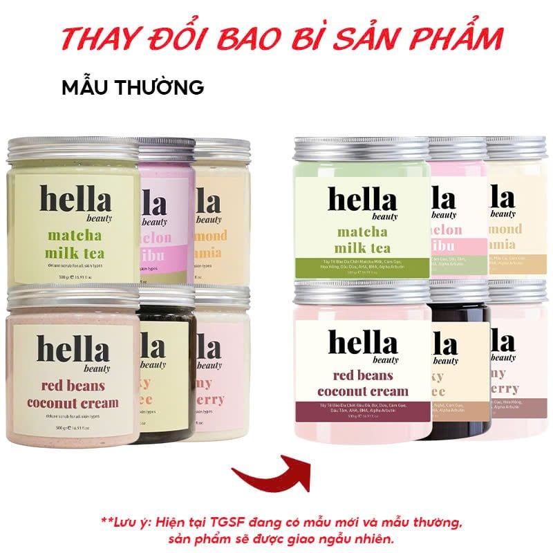 Tẩy Tế Bào Chết Body Hella Beauty Giúp Dưỡng Sáng Da, Mờ Thâm Deluxe Scrub 500g