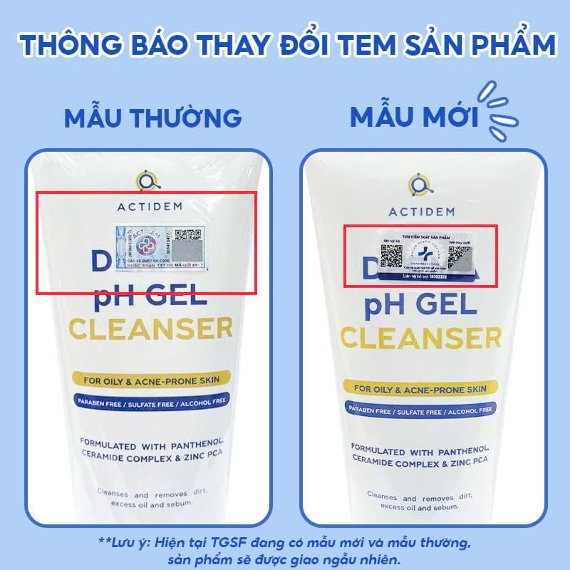 Gel Rửa Mặt Actidem Dành Cho Da Dầu Mụn Derma pH Gel Cleanser 150ml
