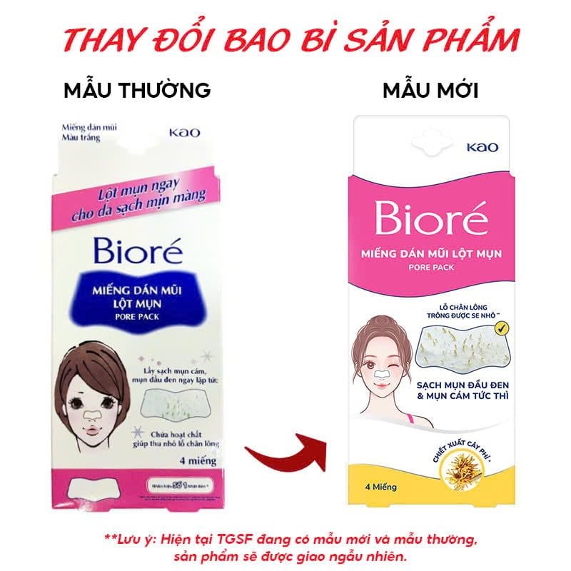 [Hộp 4 Miếng] Miếng Dán Mũi Lột Mụn Bioré Pore Pack Black