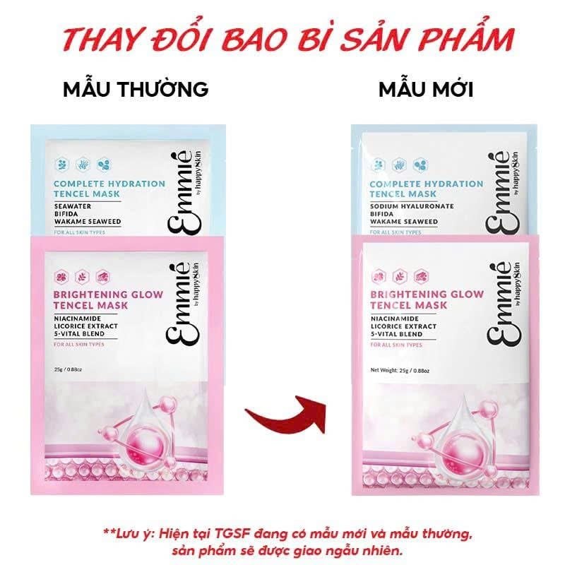 Mặt Nạ Emmié By HappySkin Cấp Ẩm, Dưỡng Sáng Da Tencel Mask