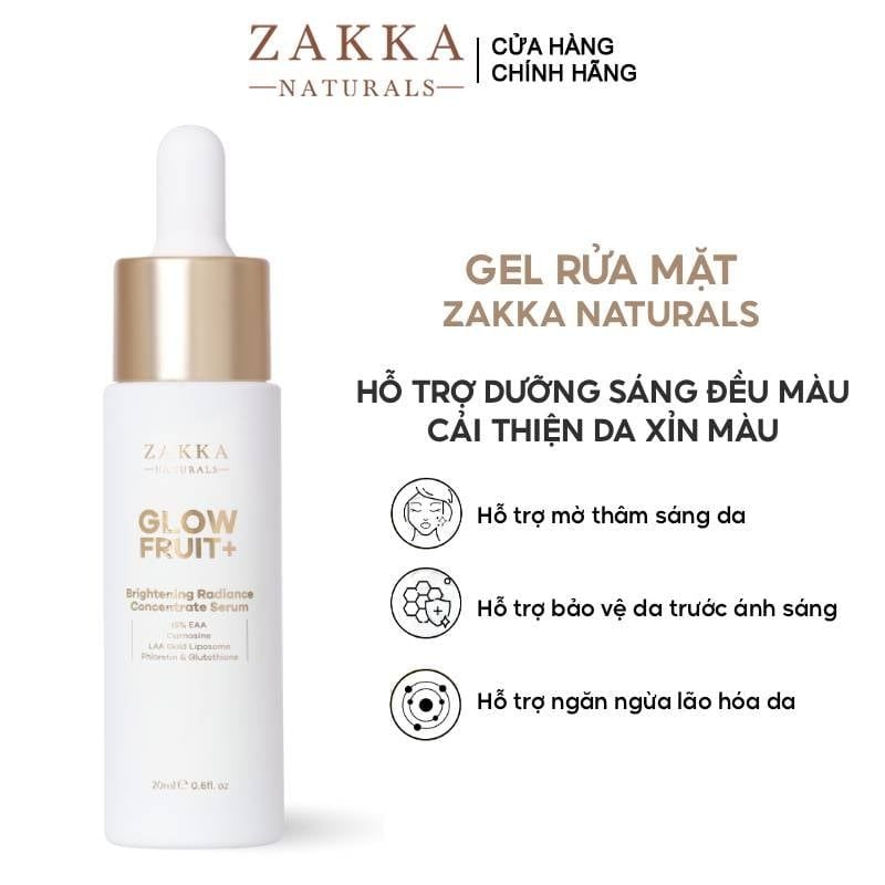 Serum Vitamin C Hỗ Trợ Dưỡng Sáng, Đều Màu Da Zakka Naturals GlowFruit+ Brightening Radiance Concentrate Serum 20ml