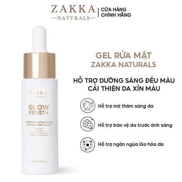  Serum Vitamin C Hỗ Trợ Dưỡng Sáng, Đều Màu Da Zakka Naturals GlowFruit+ Brightening Radiance Concentrate Serum 20ml 