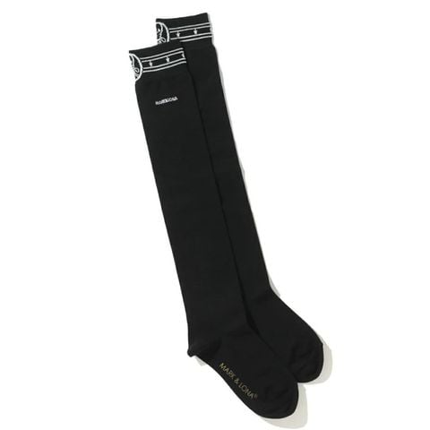 Vớ golf nữ cổ cao Sally High Socks MLF-3A-FS41 (Black) | MARK & LONA