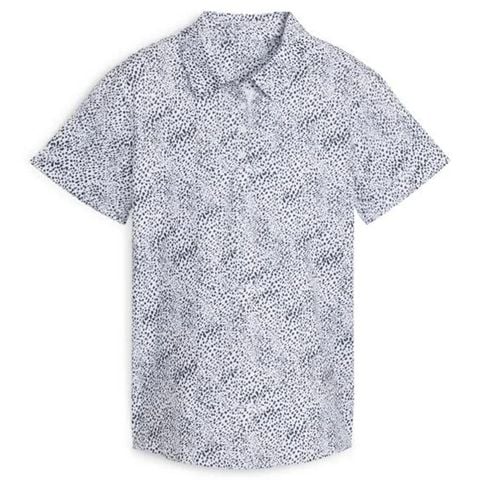 Áo golf nữ tay ngắn W CLOUDSPUN Microdot SS Polo - White Glow - Deep Navy 62392202 | PUMA