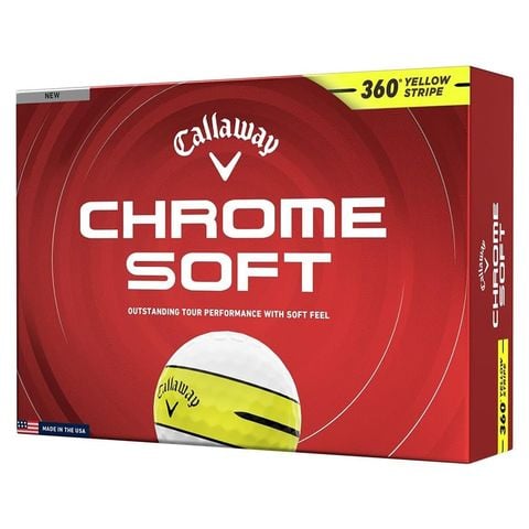 Hộp 12 bóng golf CHROME SOFT 360 YELLOW STRIPE 2026  | Callaway
