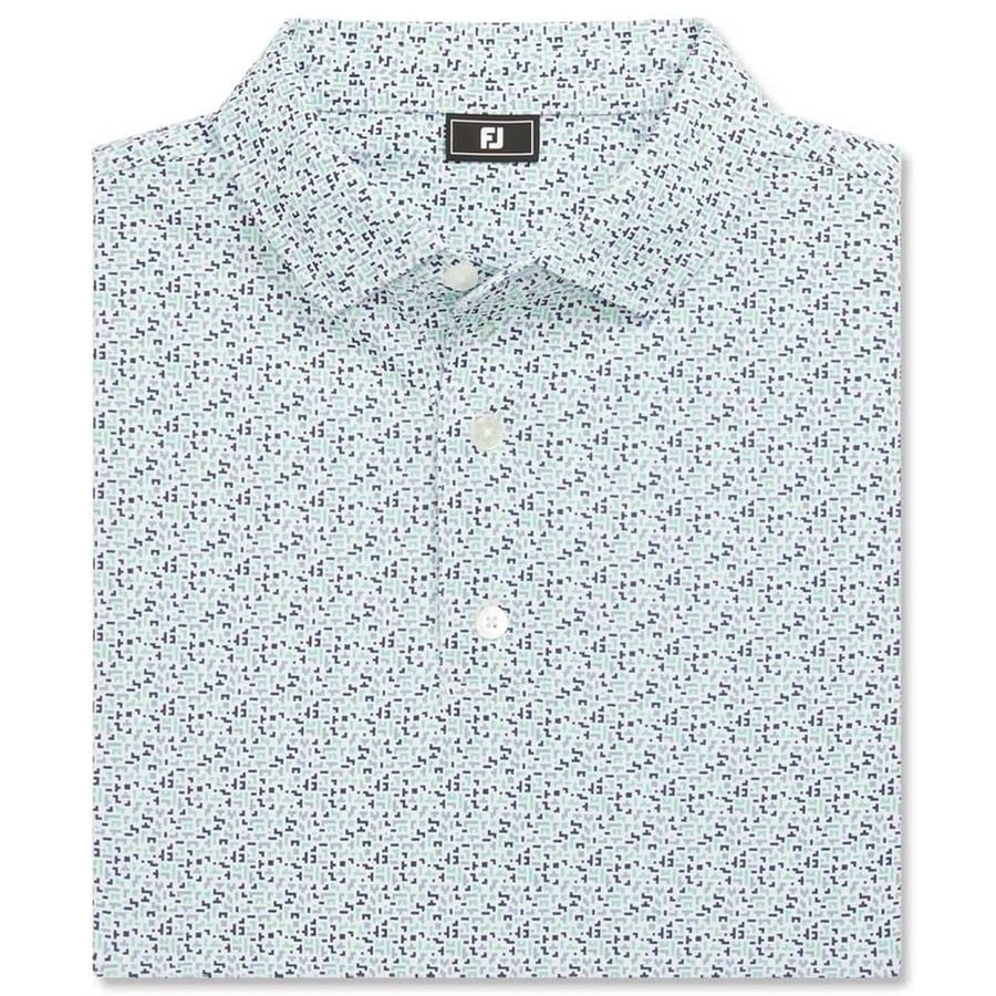 Áo golf nam tay ngắn Gamer Print Pique White / Steel Blue / Navy / Sea