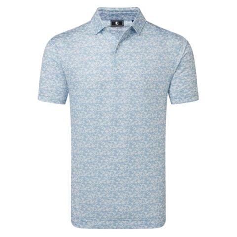 Áo Golf Tay Ngắn FootJoy Hidden Palm Print Lisle Self Collar 39467 | FootJoy
