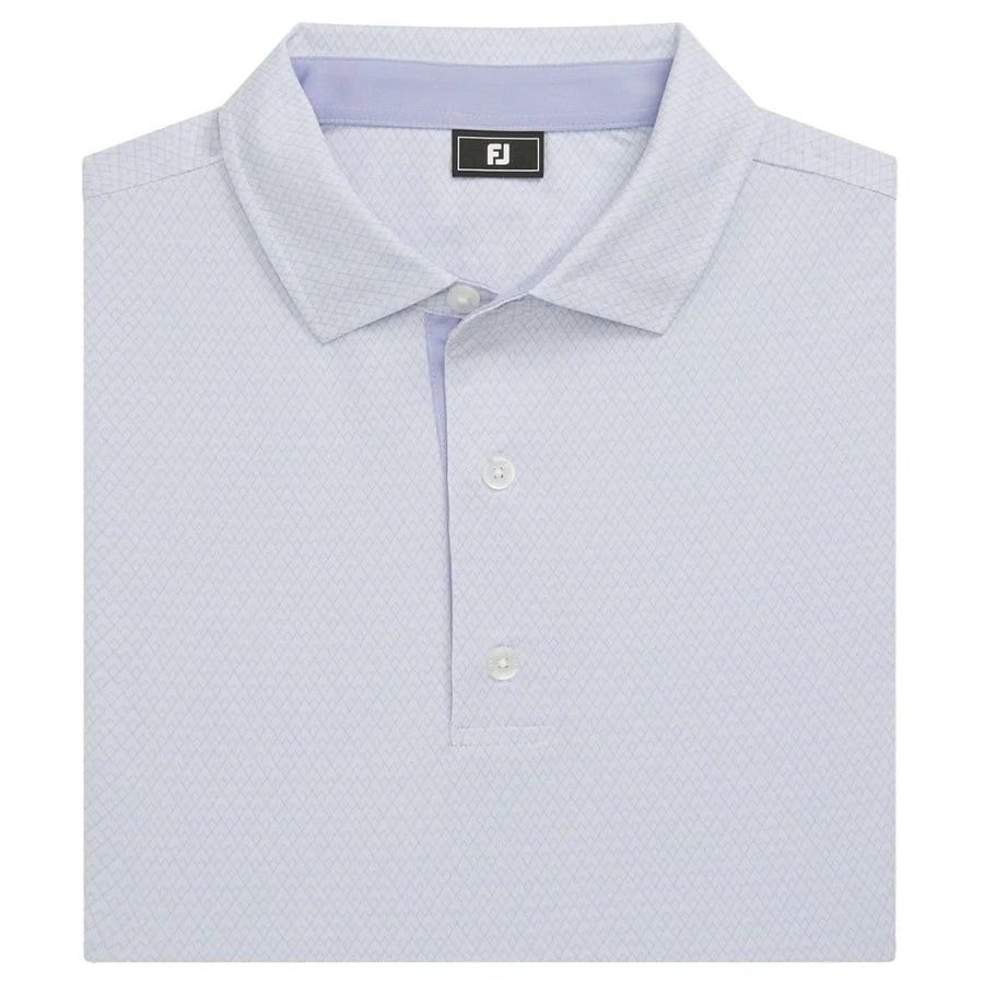 Áo golf nam tay ngắn Deco Diamond Print Lisle Ice Water / Periwinkle 3