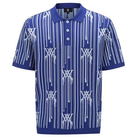 Áo golf nam tay ngắn Rain Logo Short Sleeve Sweater - Royal Blue AGEMMKN03RB | Anew Golf