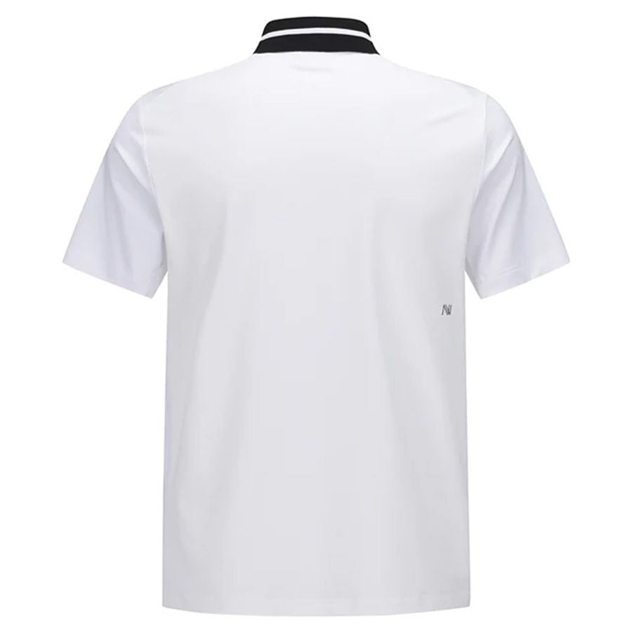 Áo golf nam tay ngắn Mesh Block Knit Collar Shot T-Shirt - White AGEMM