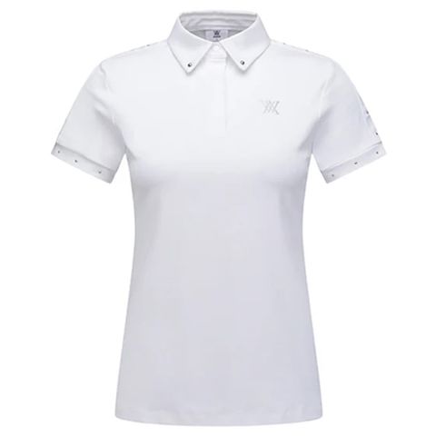 Áo golf nữ tay ngắn Beads Point Short T-Shirt - White AGEMWTS06WH | Anew Golf