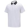 Áo golf nam tay ngắn Mesh Block Knit Collar Shot T-Shirt - White AGEMM