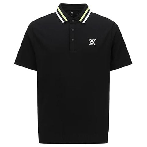 Áo golf nam tay ngắn Essential Collared Sweater - Black AGEMMKN01BK | Anew Golf