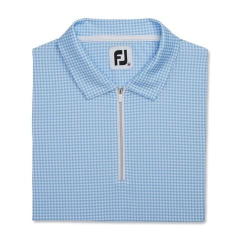 Áo golf nữ tay dài LS Houndstooth Print Sun Protection Shirt  Blue 87337 MEGA SALE  | FootJoy