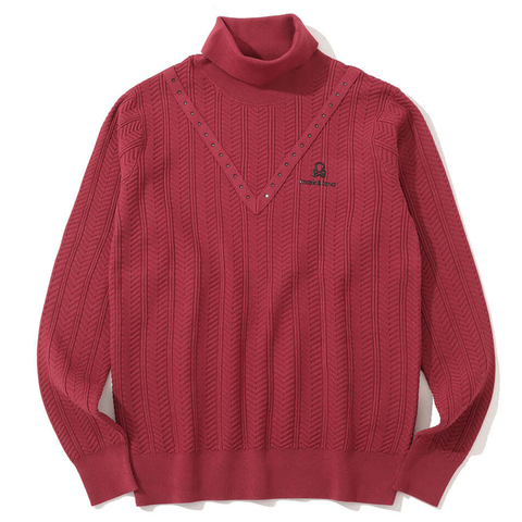 Áo golf nam tay dài H-Bone Swarovski Layered Knit MLM-5C-AB06 (Red) | MARK & LONA