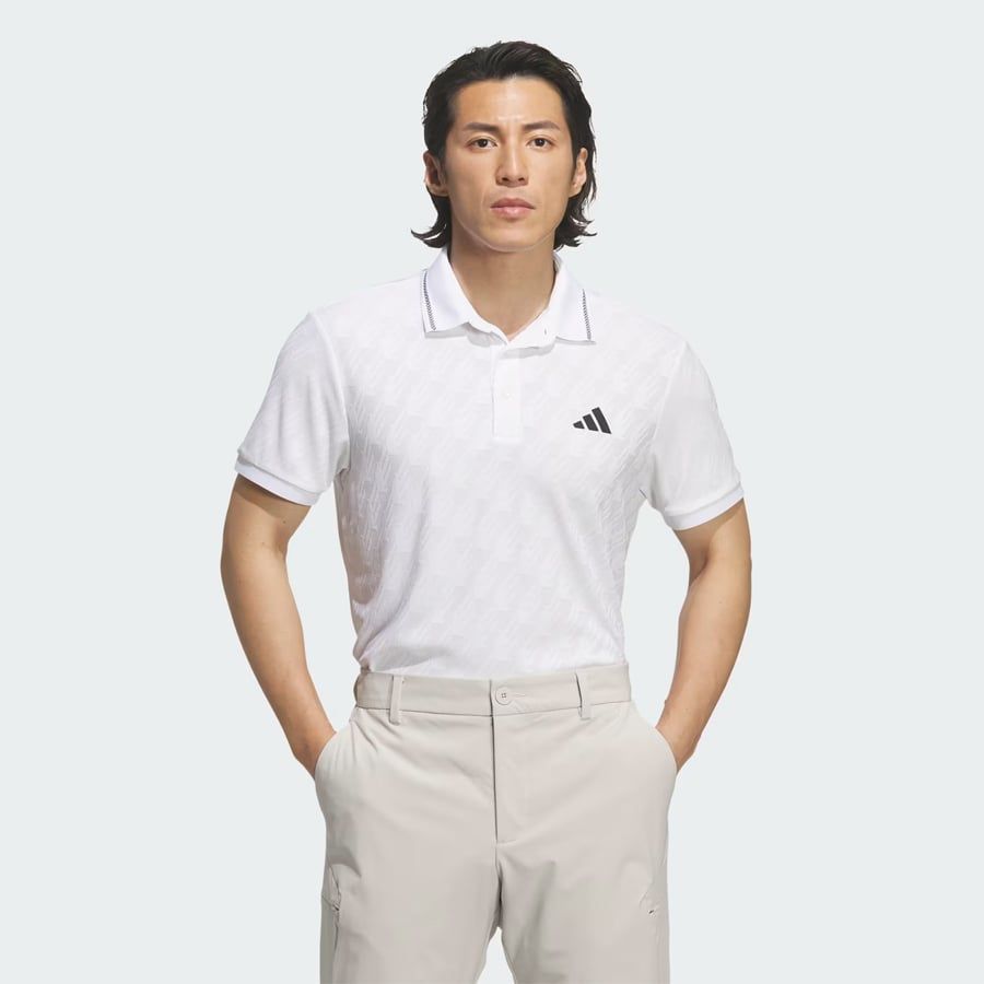 Áo golf nam tay ngắn Jacquard Polo White JY8231 | Adidas