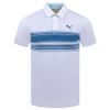 Áo golf tay ngắn nam Mattr Grind Polo - White Glow-Festive Blue 538996
