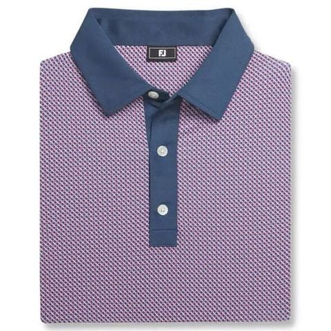 Áo Golf Nam Tay Ngắn Lattice Print Lisle, Self Collar 32581 | Footjoy