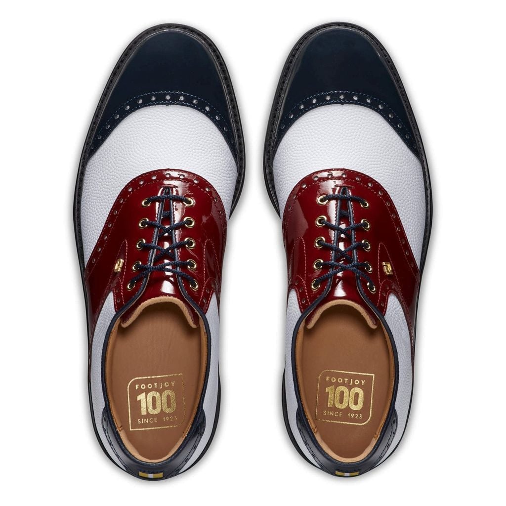 Giày Golf Nam FJ DJ PREM 100 YRS WHT/NVY/RED 54393 | FootJoy | Tặng 1