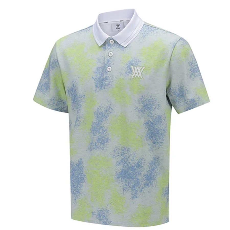 Áo golf nam tay ngắn Sprinkled Pattern Short T-Shirt - Lime AGEMMTS12L