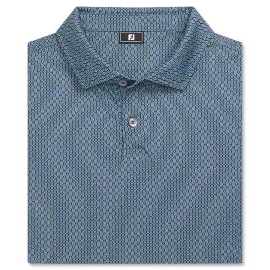 Áo Golf Nam Tay Ngắn Bracket Print Lisle Navy 37453 | FootJoy