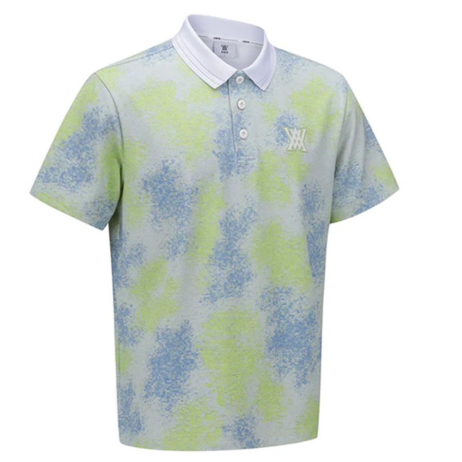 Áo golf nam tay ngắn Sprinkled Pattern Short T-Shirt - Lime AGEMMTS12L