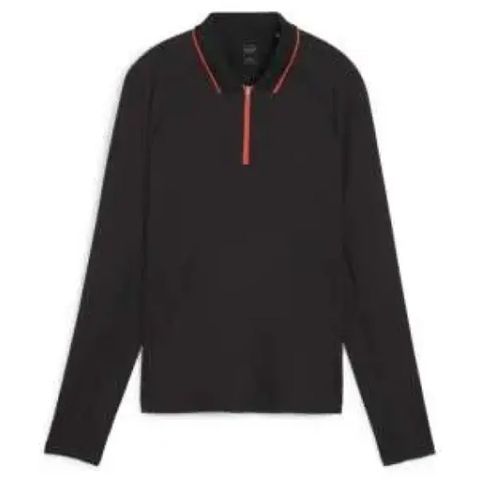 Áo golf tay dài nữ W YouV Long Sleeve Golf Polo - Puma Black 62392804 | PUMA