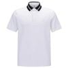 Áo golf nam tay ngắn Mesh Block Knit Collar Shot T-Shirt - White AGEMM